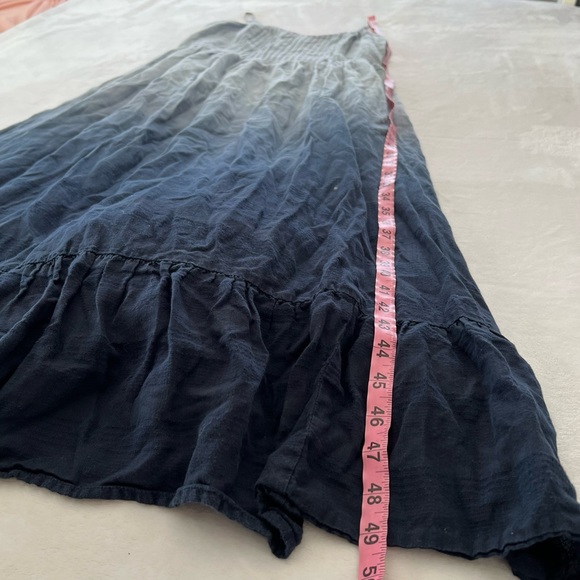 Madewell Cami Pintuck Dip Dye Ombré Navy Blue Maxi Dress - Picture 9 of 9